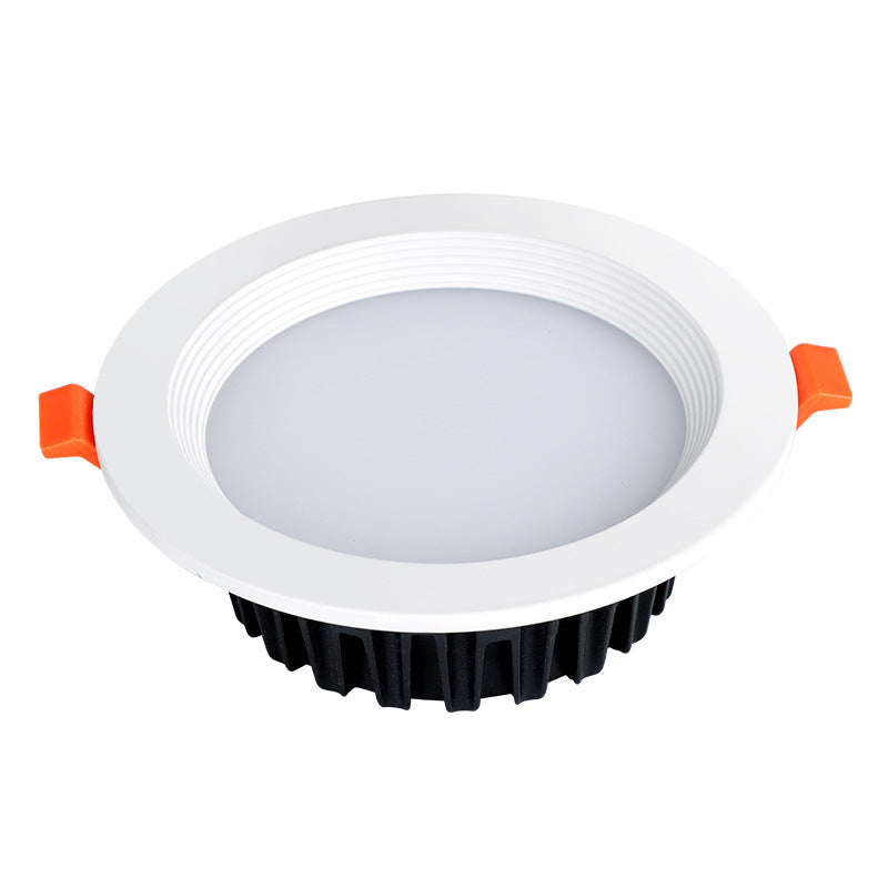 Three-color dimming downlight household led ceiling light embedded hole light hole light 7.5 opening 2.5 inch 3 inch dimmable