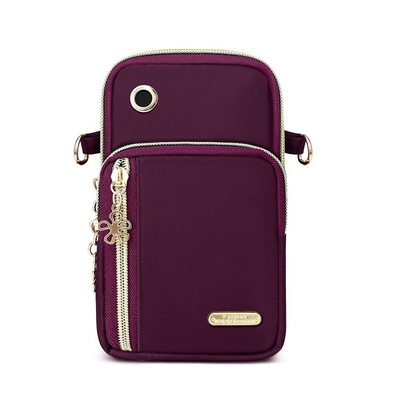 Simple vertical casual mobile phone bag women's Oxford cloth lightweight messenger bag outdoor commuting portable shoulder small square bag