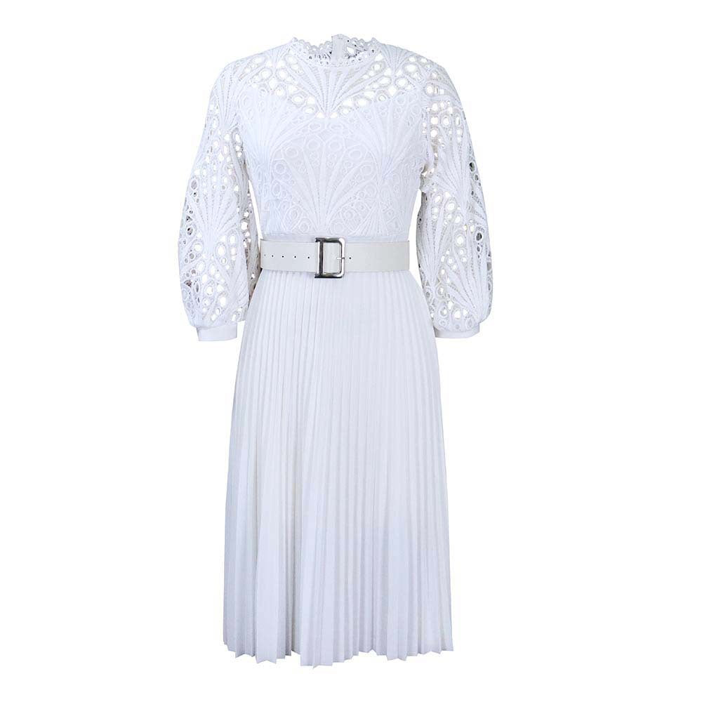 European and american women's clothing  summer new arrival: elegant lace patchwork, pleated, hollow-out, sexy plus size african dress - export quality