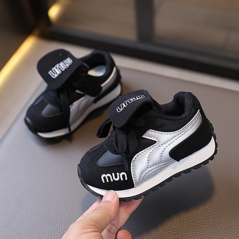 Kids german training shoes leather flip cover girl forrest gump shoes autum boys sneakers soft bottom sneakers 1-6 years old