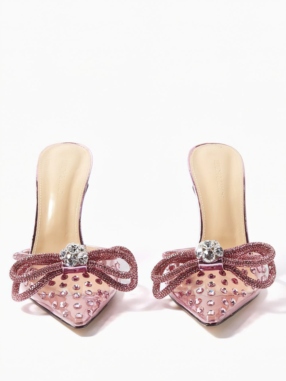 Huizhou new arrival rhinestone transparent high-heeled sandals women's stiletto pointed toe fashion high-heeled shoes one-piece belt toe export