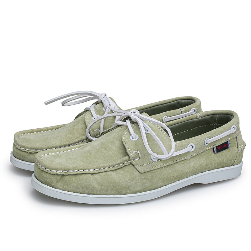 Original single sailboat shoes men's genuine leather fashion breathable thin handmade shoes mencasualeasiest for match pigskin thin bottomlow ankle shoes