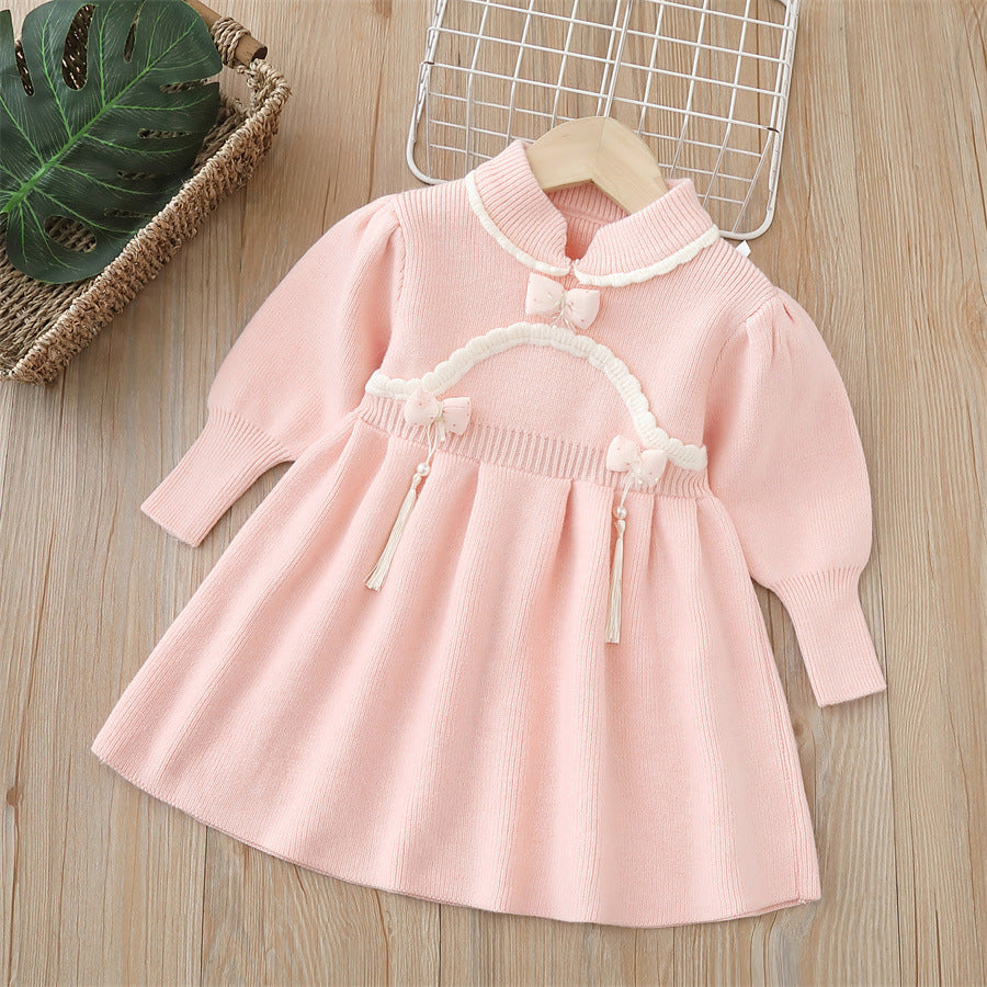 Girls' knit dress - new autumn/winter  collection - hanfu style qipao dress
