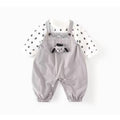 Spring cartoon overalls baby clothes outing outfit stylish romper boy korean style long sleeve two-piece set