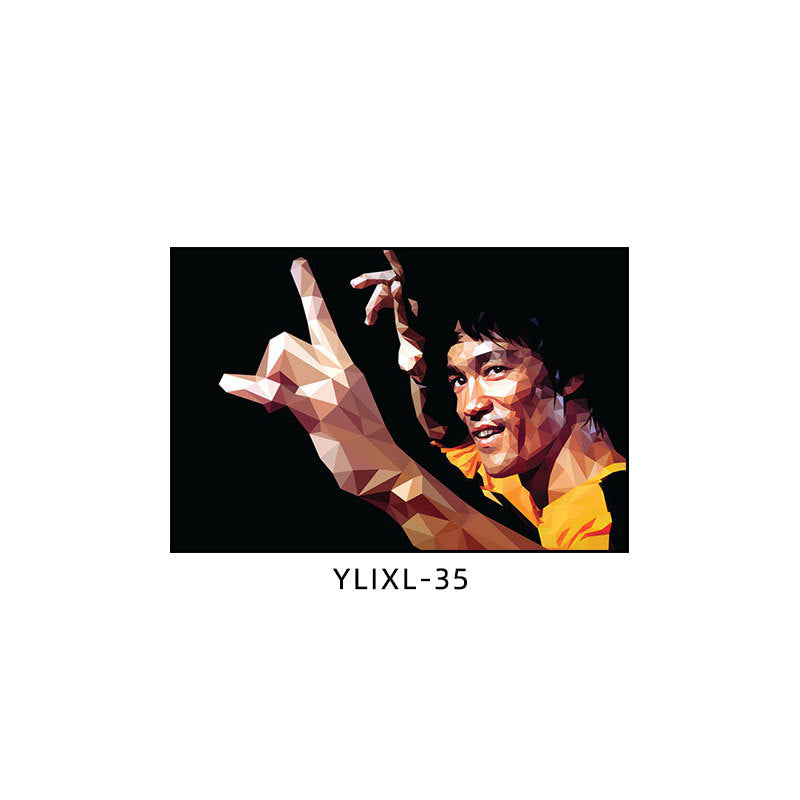 Bruce Lee poster decorative painting martial arts boxing gym taekwondo sanda inspirational gym hanging painting bedroom study mural