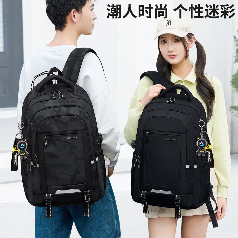 Middle school student schoolbag 2026new arrival boys junior high school student high school student super large capacity backpack male burden reduction spine protection men's style