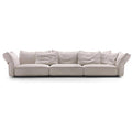 Italian normcore fabric sofa, lazy living room petal sofa, classy cotton and linen large flat layer straight row corner sofa