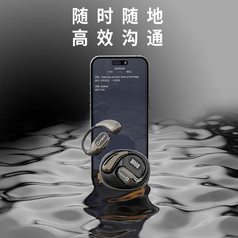 Sobes s-ow1pro wireless bluetooth headset - rotatable ear-hook ai simultaneous interpretation english translation headset
