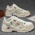Men's spring versatile casual work shoes - leather, waterproof, athletic, height-increasing, white trendy sneakers for work and everyday wear