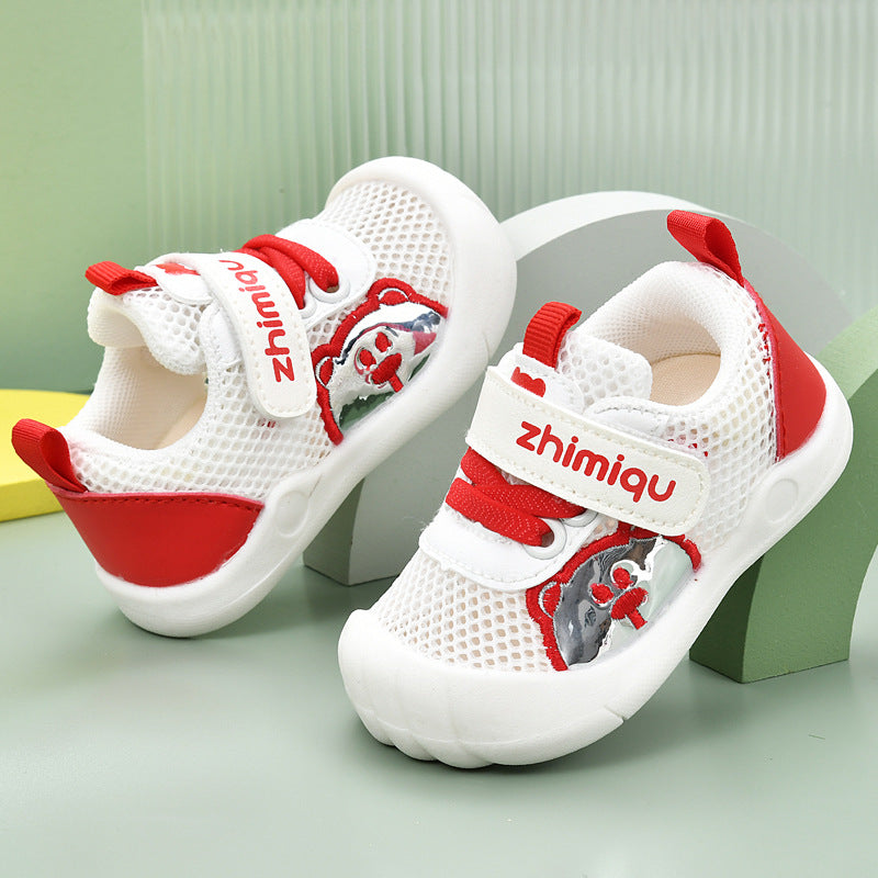 Baby sandals for boys, summer first walker shoes, 0-1-2 years old infant anti-slip soft sole mesh shoes for babies and toddlers, baby girl shoes