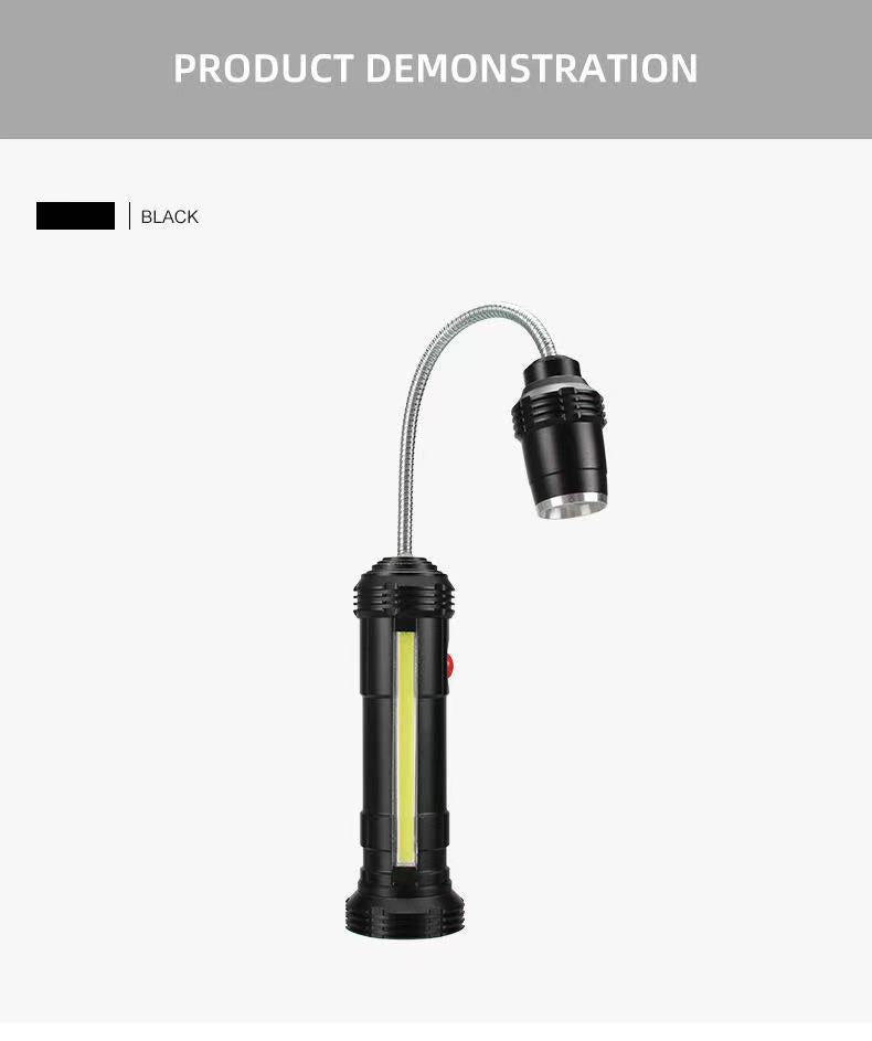 Cross-border hot-selling LED flashlight COB maintenance light USB charging T6 telescopic barbecue light magnet work light night light