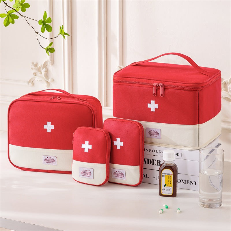 Portable First Aid Kit Cross Drug Storage Bag Travel Business Travel Medical Kit Large Capacity Medical Emergency Kit