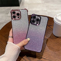 Suitable for apple 16pro four-corner anti-fall electroplated mobile phone case iphone15/14 glitter ring holder protective cover