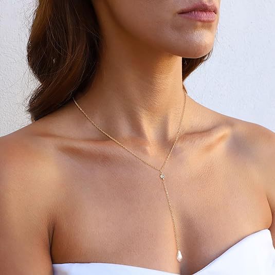Amazon's new zircon inlaid chain tassel y-shaped necklace fashion generous lasso clavicle chain holiday gift