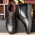 Men's winter warm cotton shoes - fleece lined, non-slip, casual high-top cotton shoes for men, elderly cotton shoes, men's leather cotton shoes for seniors