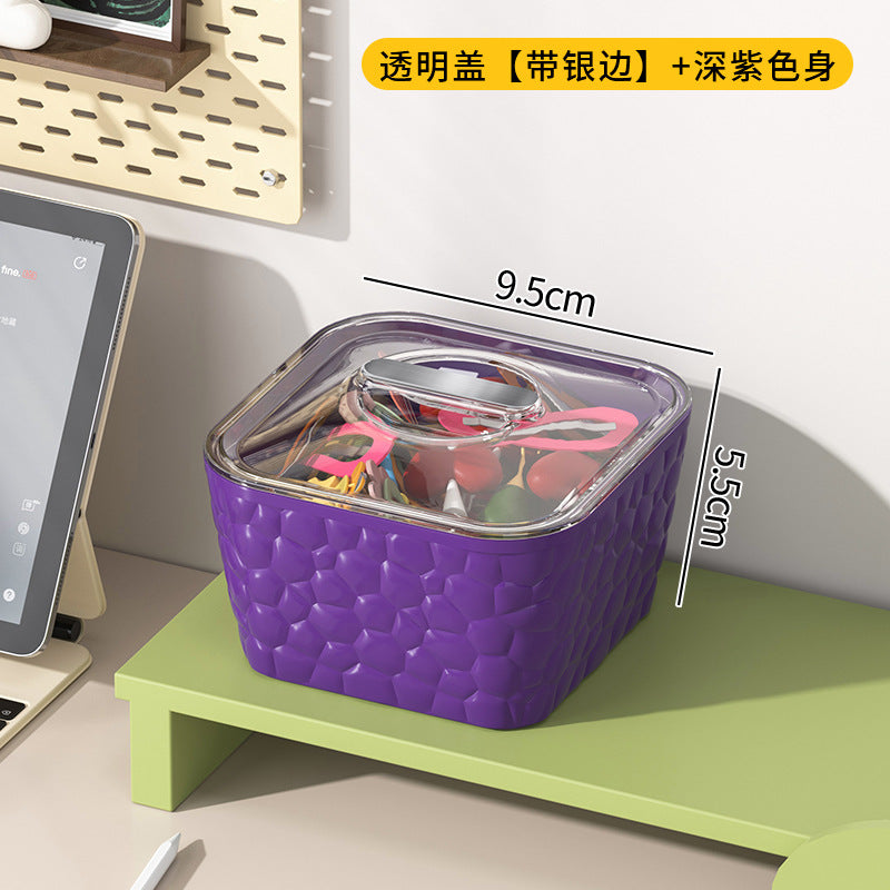 Cross-border dopamine girl rubber band hand jewelry box large capacity desktop hair band box with lid hairpin jewelry storage box