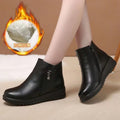 Winter slip-on fleece-lined cotton shoes heattech ladieswear shoes non-slipthickened cotton shoes for middle-aged and elderly people flatsnon-slip granny shoes