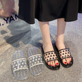 High-end transparent crystal slippers for women - summer bestseller, casual outdoor wear, home use, non-slip, odor-resistant, soft sole, fashionable crystal shoes