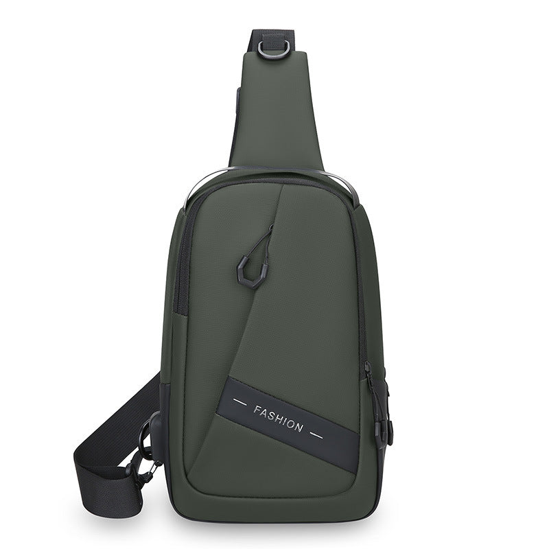 Cross-border new breast bag men's fashion casual business shoulder messenger bag youth large-capacity outdoor sports bag