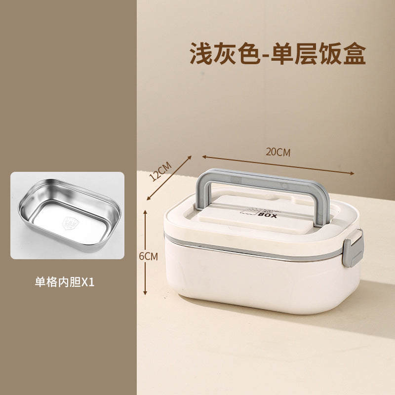 304 stainless steel thermal insulation lunch box can be heated in microwave oven, multi-layer bento box, portable and divided lunch box for office workers