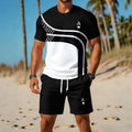 men's short-sleeve and shorts set, casual sportswear set, 3d printed cross-border hot seller, dropshipping available