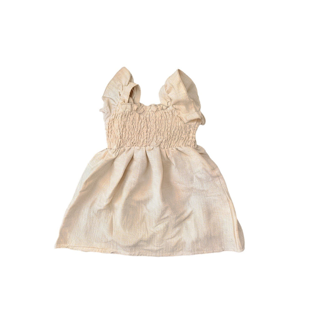 Girls' ruffle sleeve butterfly bag dress