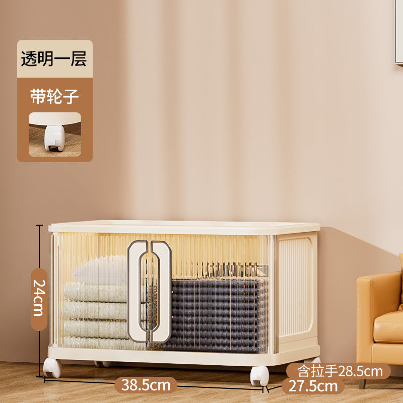 Large capacity cream wind storage cabinet quilt wardrobe free installation folding storage shelf storage box locker