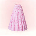 Girls' midi skirt, floral print flowy skirt