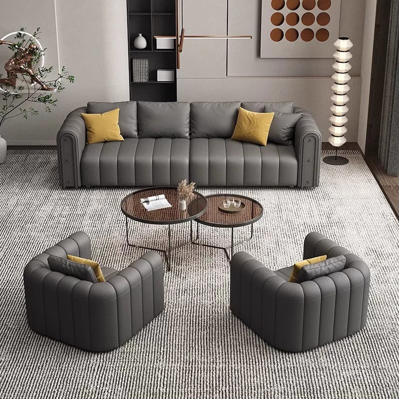 High-end sofa and coffee table combination booth u-shaped modern party booth room cinema entertainment club reception sofa