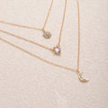 Stackable star necklace wholesale - cross-border fashion jewelry for women - vintage multi-layered light luxury design with diamond-studded teardrop pendant