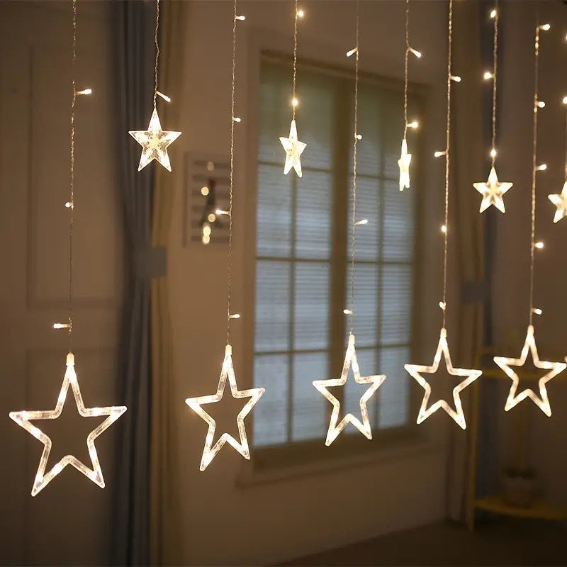 Christmas decoration star lights flashing lights string lights gypsy Christmas tree decoration room layout window pendants