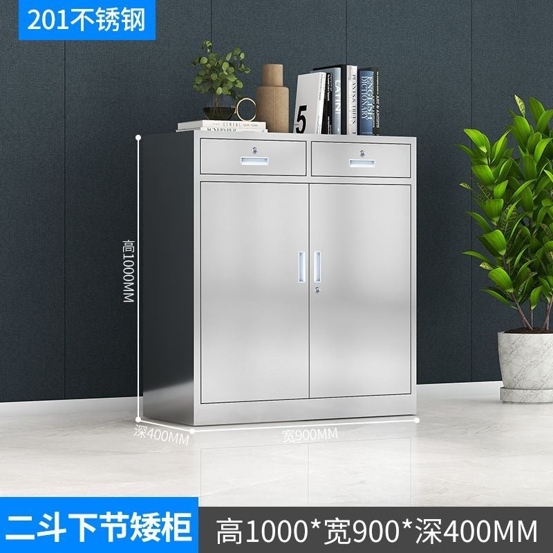 Stainless steel low cabinet office file cabinet document storage cabinet tool organizer cabinet cupboard drawer with lock filing cabinet