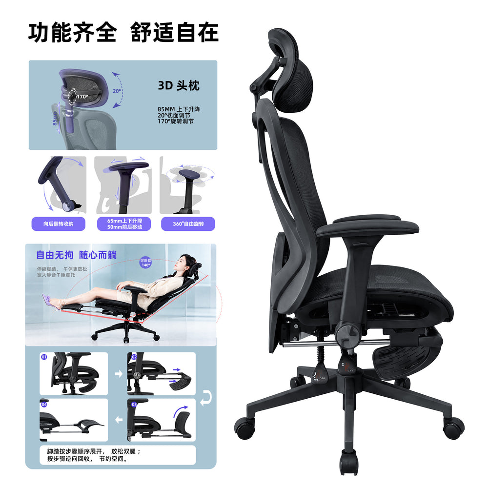Office chair, comfortable for long-term sitting, staff training, lunch break, backrest chair, college student dormitory, reclining, long-term sitting, not tired, computer chair