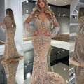 2025 spring new arrivals: european & american style women's evening gown - mermaid tail, gold-drizzled tassels, elegant & sexy long dress