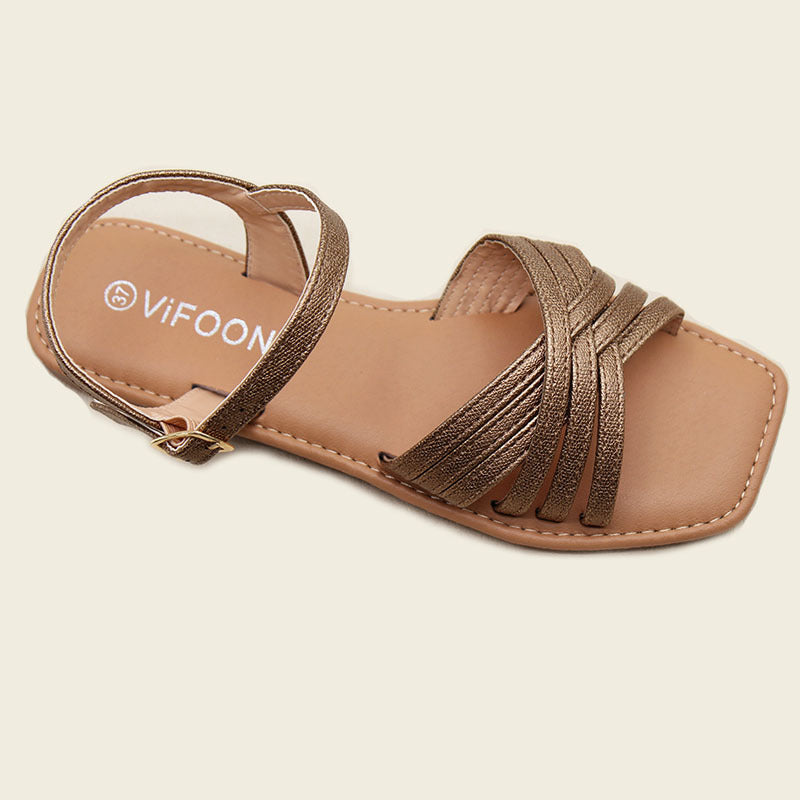 Wholesale fashion sandals factory summer vintage sandals open toe cross strap roman women