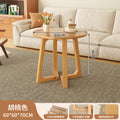 Japanese style solid wood living room coffee table small apartment insfor home log style round side table casual dining tea table
