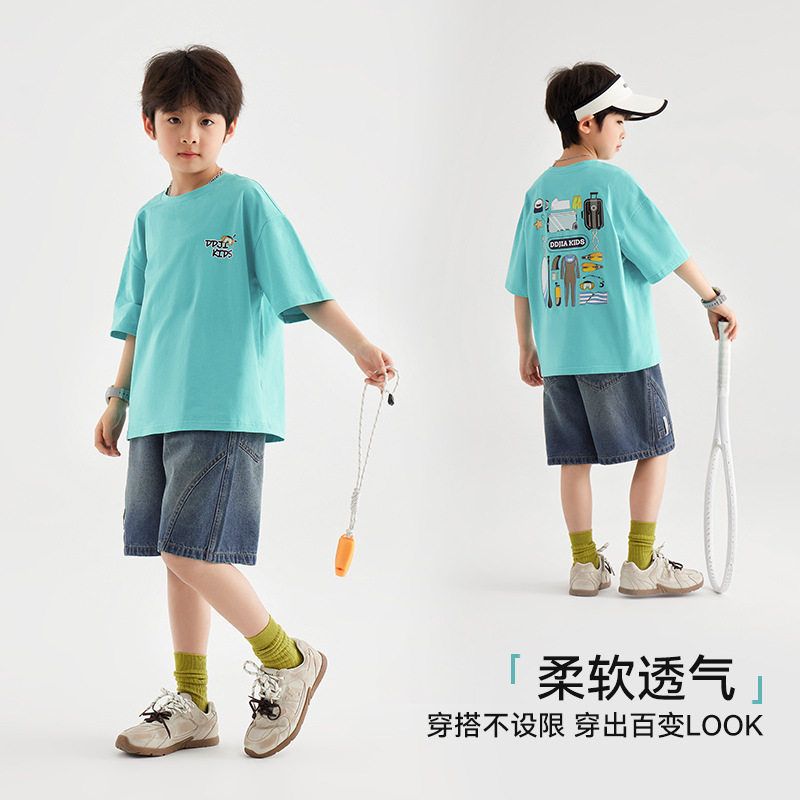 Boys' denim shorts - new  summer collection - kids' & big kids' mid-length shorts - stylish, versatile, casual, and trendy