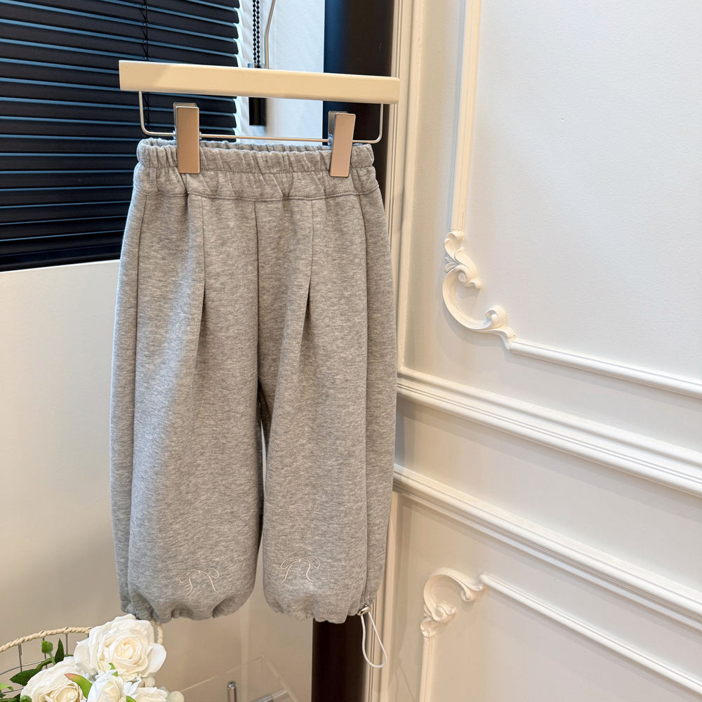 Girls' spring new casual pants, baby girl bowknot sweatpants, kids' fashionable sports pants, children's korean style trendy clothing