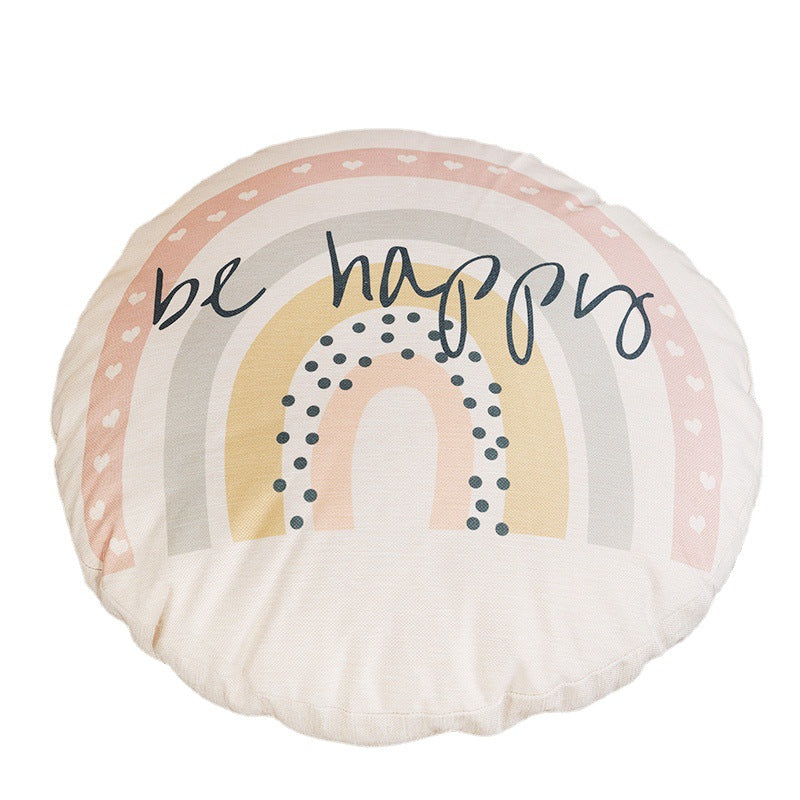 Japanese style hanging chair back cushion all-in-one thickened linen round lazy cushion bay window cushion floor tatami mat