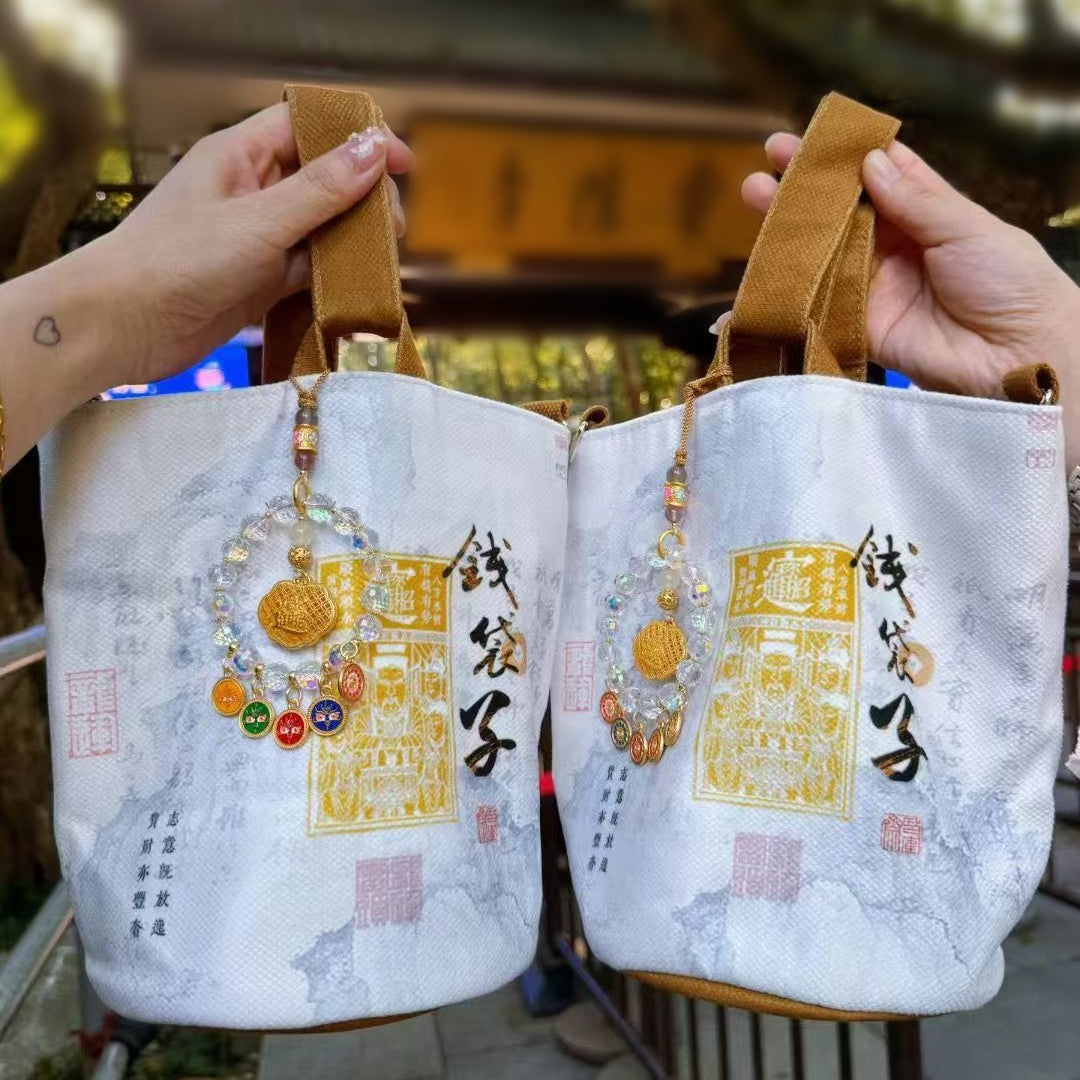 New money bag canvas bag lucky girls messenger handbag storage bag shoulder bag