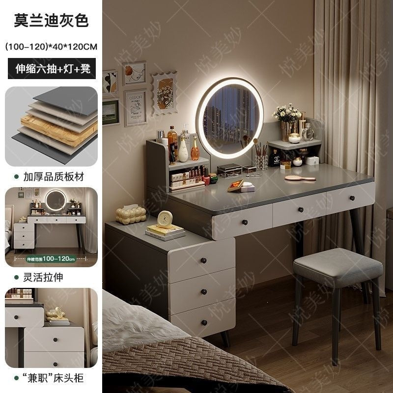 Bedroom dressing table for home chest of drawers all-in-one makeup table small apartment room multifunctional storage retractable dressing table