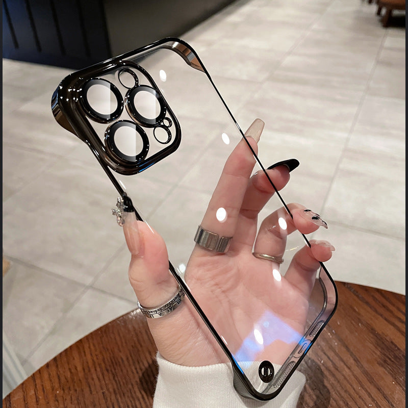 Suitable for iphone 17 mobile phone case electroplated frameless magsafe magnetic glass lens film apple 14 texture