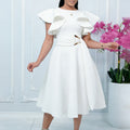 D3362  fashionexport summer elegant eleganceruffle sleeves waist strap dress cross-border dress