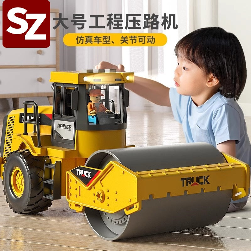 construction vehicle mega set: road roller, excavator, bulldozer, forklift gift box – perfect toys for boys and kids