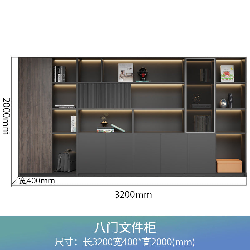 Boss office background cabinet bookcase file cabinet wooden information cabinet storage cabinet wall floor cabinet office furniture