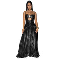 C7523 cross-border   fashion women's sexy camisole elegant prom sparkly dress