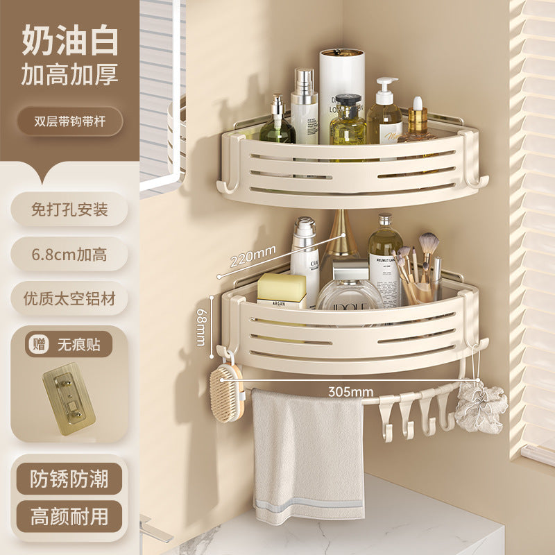 White bathroom shelf No punching toilet toilet toilet wall storage rack wall hanging cream wind