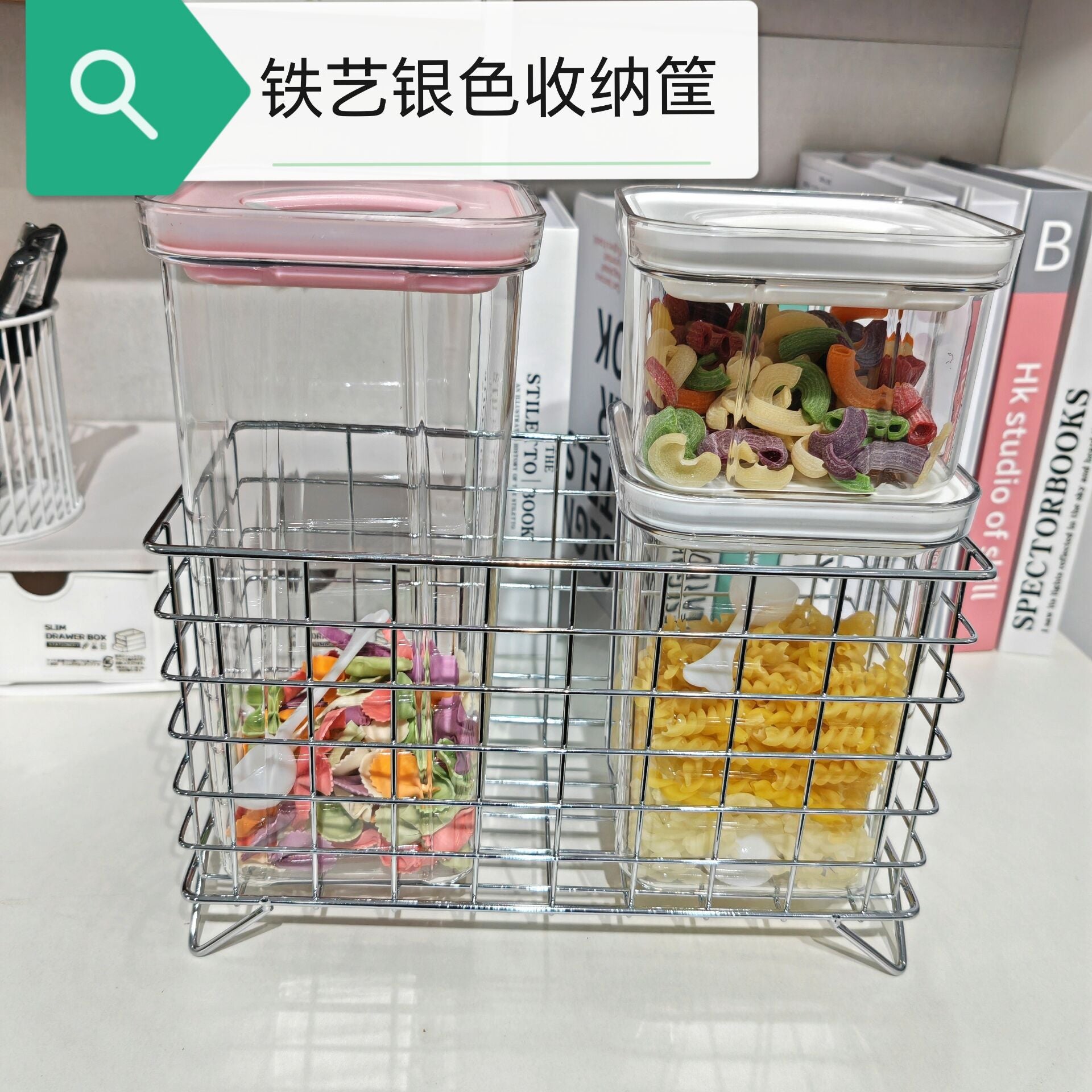 ins wind white wrought iron storage basket high value office dormitory desktop large capacity sundries coffee storage box