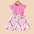 Ojitu  new cross-border collection: girls' and children's summer printed ruffle trim casual everyday dress