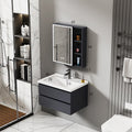 Hotel-style honeycomb aluminum bathroom vanity set with integrated ceramic basin, smart waterproof and moisture-proof washbasin for bathroom use